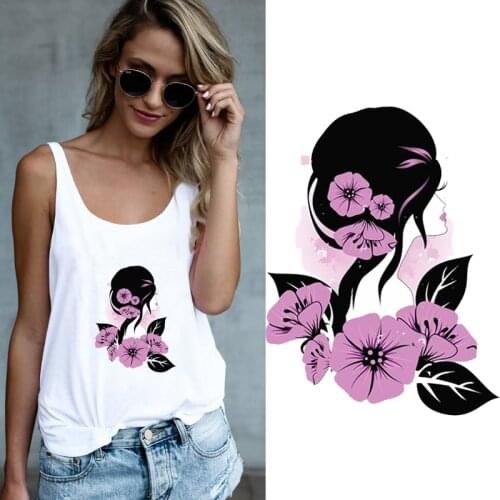 Wholesale Lovely Girl Ironing on Heat Transfer A-level Washable Patches Stickers Iron on For Clothes DIY Appliques Easy Print