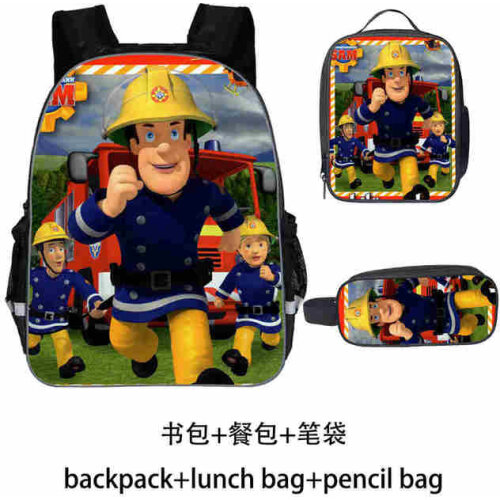 New Cartoon Fireman Sam School Bags For Boys Schoolbags Children Book Bags Primary Teen Girls Backpacks