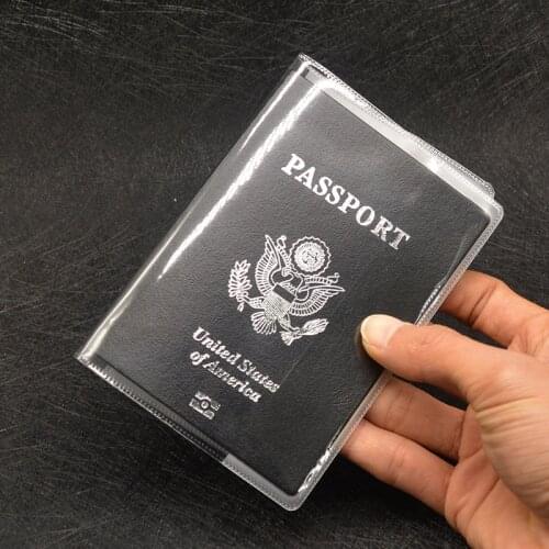 Transparent Passport Cover Wallet PVC Waterproof Dirt Pasport Holder Women Travel Passaporte Credit ID Card Holder Organizer Bag