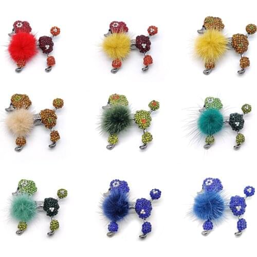 PD BROOCH 2021 New Dog Brooch Pin Animal Poodle Fine Micro-inlaid Mink Alloy High-grade Brooch Cute Multicolor Jewelry