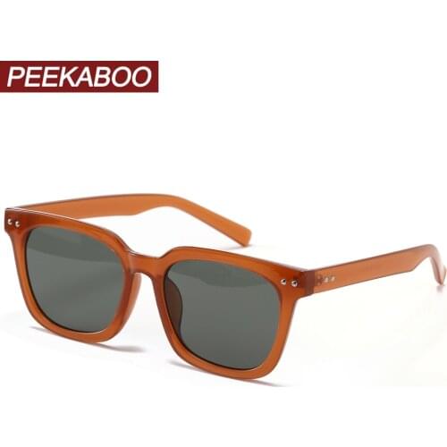 Peekaboo TR90 frame square glasses for men orange uv400 black sunglasses for women yellow 2022 fashion summer accessories