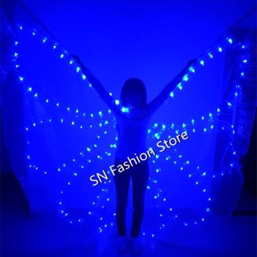 PF006 Colorful LED luminous cloak /light-up costume/Ballroom lighted wing butterfly dress Belly dance clothes bar party event