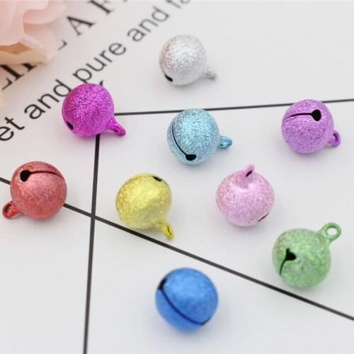 Scrub Printing Jingle Bell Charms Necklace Pendant Accessories Jewelry Craft Findings
