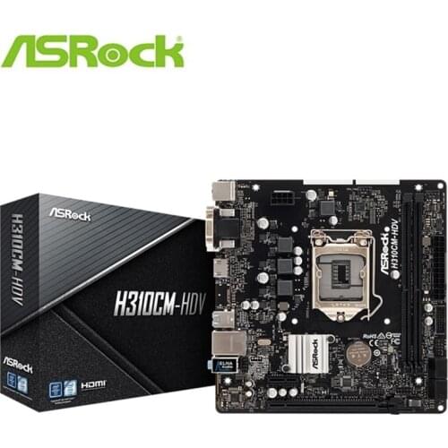 FULL NEW ASRock Technology H310CM-HDV 1151 motherboard H310 supports 8100 i5-9400f