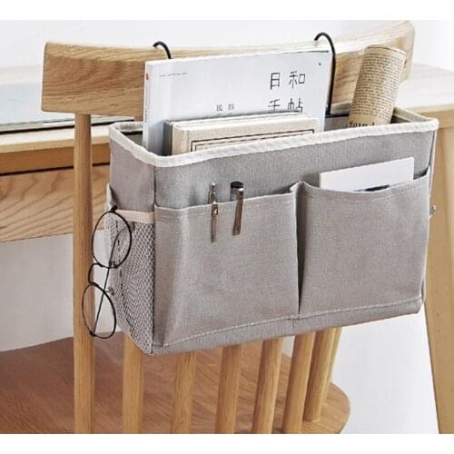 Bedside Hanging Storage Bag Dormitory Storage Organizer Phone Book Magazine Storage Basket Holder Bedside Pocket
