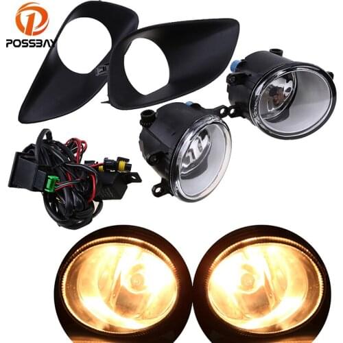 POSSBAY H11 12V 55W Fog Lights Fog Lamps Assembly Front Lower Grilles for Toyota Belta 2006-2012.06 Halogen Car Light Covers