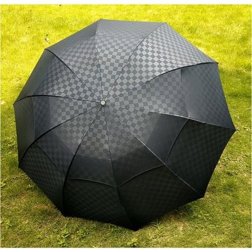 2021 Hot Sale Widened Double layer Three Folding Umbrella Rain Women Portable Summer Outdoor Black Coating UV Sun Umbrella Gift