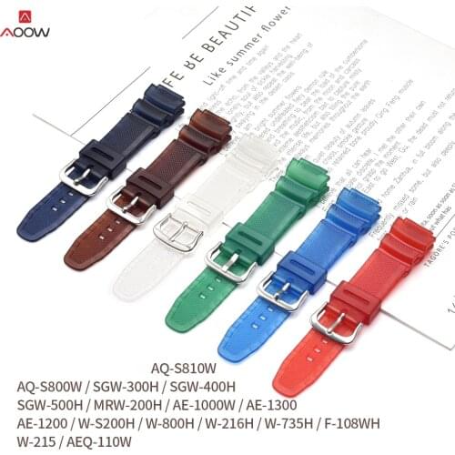 Watchband for Casio AQ-S810W AQ-S800W SGW-300H SGW-400H SGW-500H W-S200H Rubber Diving Sport Watch Strap Bands Watch Belt
