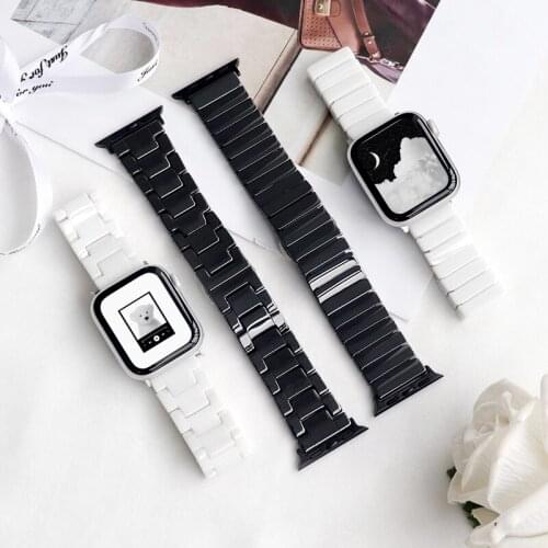 Ceramic Watchband for Apple Watch 6 5 4 3 2 band 44mm 42mm Smart Watch Strap Bracelet Ceramic Watchband iWatch series 40mm 38mm