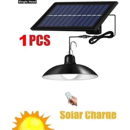 Remote 30 led 2 head Retro Lampshade Solar Pendant Chandelier solar Street Light Outdoor Lamp Outdoor light wall lamp Waterproof