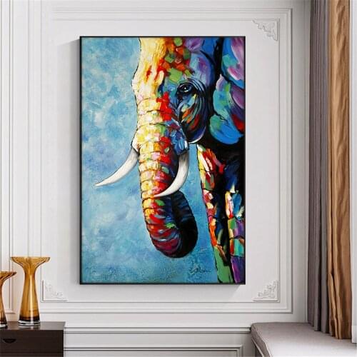 Hand Painted Elephant Oil Painting On Canvas Handmade Animal Wall Art Pictures Abstract Paintings For Living Room Home Decor