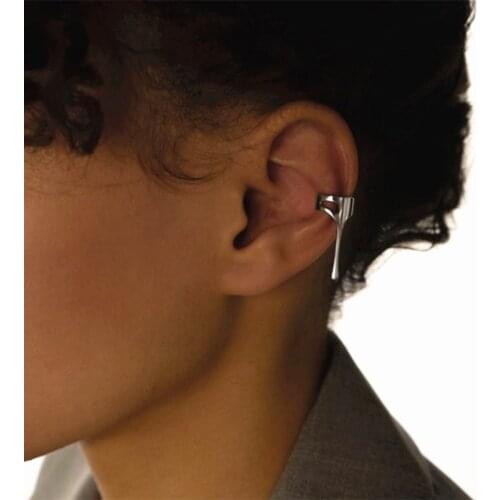 Punk Wide Dripping Ear Cuff Earrings Unique Cool Teardrop Ear Without Piercing Hip-hop Fashion Women Jewelry 2021