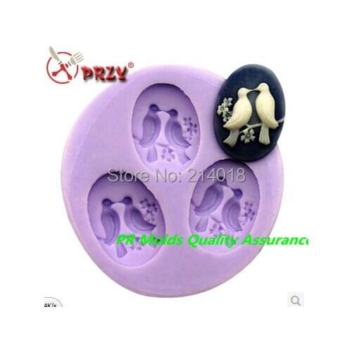 Bird Lovers Modelling Fondant Molds Fondant Cake Decoration Mold No.si409 Wholesale Chocolate Silicon Moulds Silicone Rubber