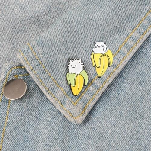 Super Cute ! Banana Cat pins Badges Brooches Cute Kawaii Animal Cat pins collection Gift for Cat Lover Kitty Mom Gifts