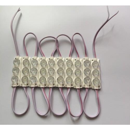 30pcs Super bright LED module DC12V waterproof 3LEDs Cold White led Module with lens ,Good heat dissipation