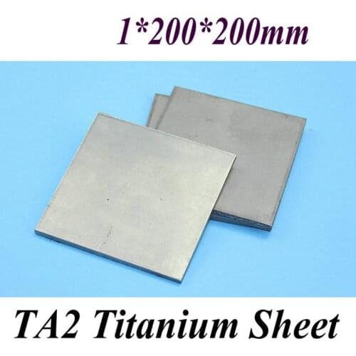 1*200*200mm Titanium Sheet UNS Gr1 TA2 Pure Titanium Ti Plate Industry or DIY Material Free Shipping
