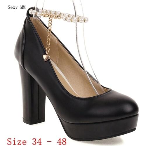Women High Heel Shoes Platform Pumps Woman High Heels Party Shoes Kitten Heels Plus Size 34 - 40 41 42 43 44 45 46 47 48