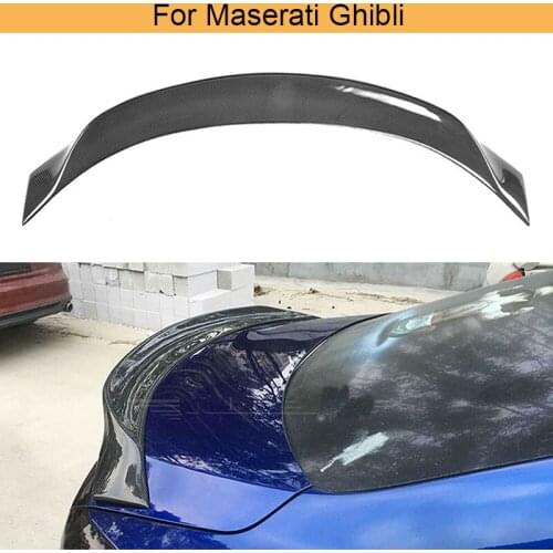 Carbon fiber car rear trunk boot lip spoiler wing for Maserati Ghibli 2014-2016