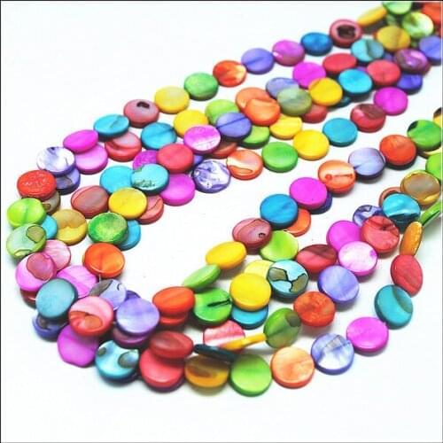 1 String New Shell Beads Loose Five Star Shape Mother Of Pearl Round Diy Accessories Mulit Colors