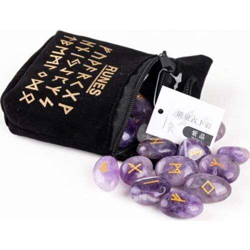 25pcs Natural Rune Stones For Divination Crystal Stones Quartz Chakra Energy Stones Runes Stones Energy stones