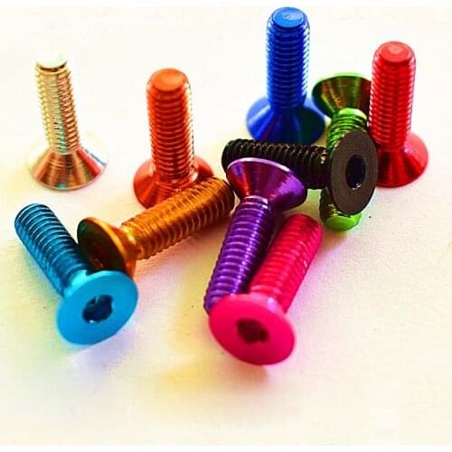 4Pcs M3x10mm/12mm 7075 Aluminum Alloy Screws Allen Countersunk Head Hexagon Bolts Multicolor