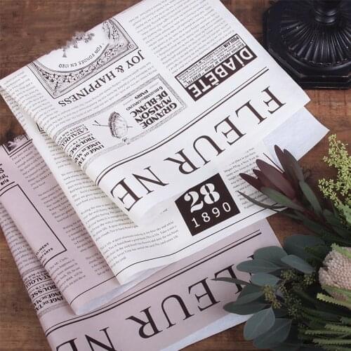 60cmx10yards English Print Newspapers Kraft Papers Gift Wrapping Papers Waterproof Flower Wrapping Papers Home Decor