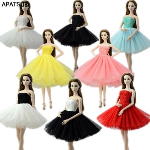 8pcs/lot Fashion Doll Clothes Short Ballet Dress For Barbie Doll Outfits Clothes For Barbie Doll 1/6 BJD Doll Accessories
