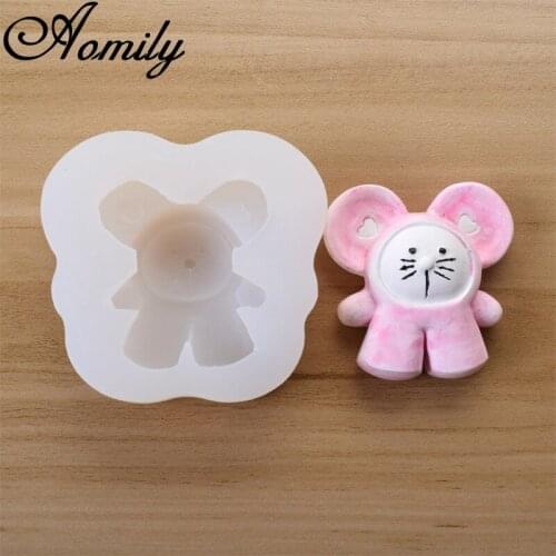 Aomily 3D Mouse Rat Shape Cake Molds Fondant Pastry Chocolate Candy Jelly Kitchen Silicone Fondant Mold Cake Decorating Tools