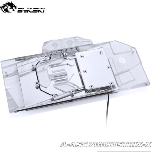 BYKSKI Water Block use for ASUS ROG-STRIX-RX5700XT-O8G-GAMING A-RGB/RGB Full Cover Copper Radiator Block Graphic Card Radiator