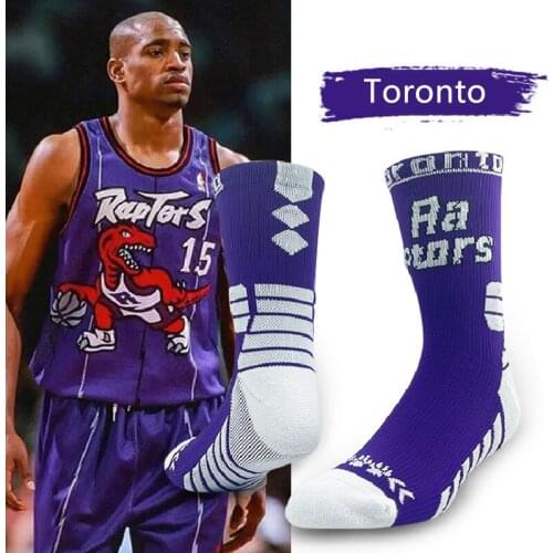 Raptor Purple Toronto Super Star Basketball Team Elastic Socks Elite Thick Sports Non-slip Durable Skateboard Towel Bottom Sox
