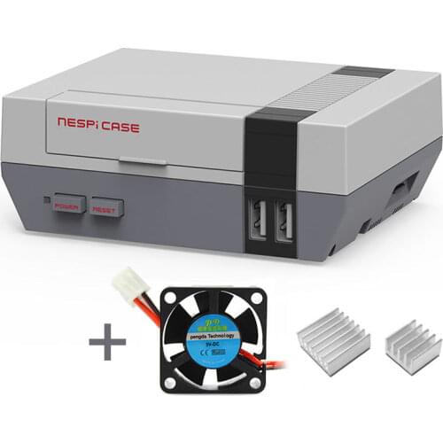 Elecrow 3 In 1 NESPi Case for Raspberry Pi 3 2 B+ by Old Skool Tools NES Style Plastic RPI 3 Case with Cooling Fan Heat Sinks