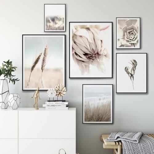 Flower Reed Dry Grass Autumn Lanscape Wall Art Canvas Painting Art Wall Pictures For Living Room Decor Nordic Posters And Prints