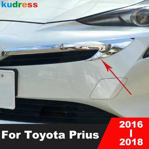 For Toyota Prius 2016 2017 ABS Chrome Car Front Grill Moulding Cover Trim Head Grille Molding Garnish Strip Exterior Accessories