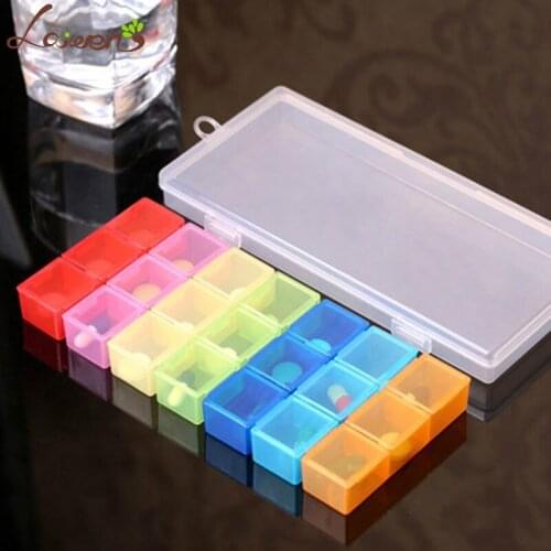Laiwen 7 Days Weekly Tablet Pill Medicine Box Holder Storage Organizer Container Case 21Slots Pill Box