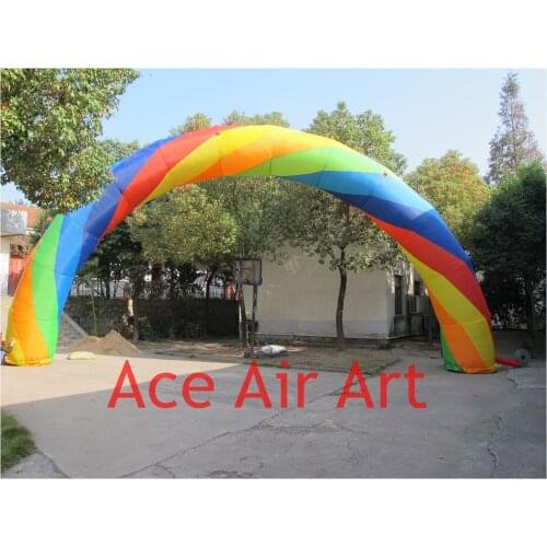 Colorful round rainbow inflatable arch for event entrance rental