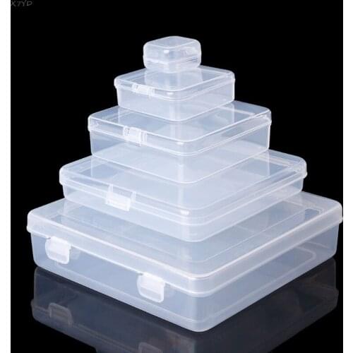 Square Transparent Plastic Jewelry Storage Boxes Beads Crafts Case Containers