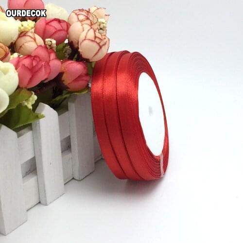 10 Roll 250 Yards 1/4" 6mm Red color Satin Ribbon Craft Bow Wedding Present Supply Decor Colors