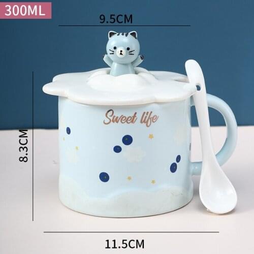 Cute Cute Animal With Cap Cartoon Ceramic Cup Literature And Art Small Fresh Mug Water Cup Student Gift Ins Cup