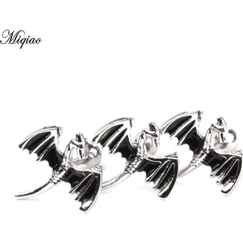 Miqiao 1 Pcs New Fashion Earrings Stud Antique Bronze Dragon Screw Earrings Piercing Jewelry For Men and Women