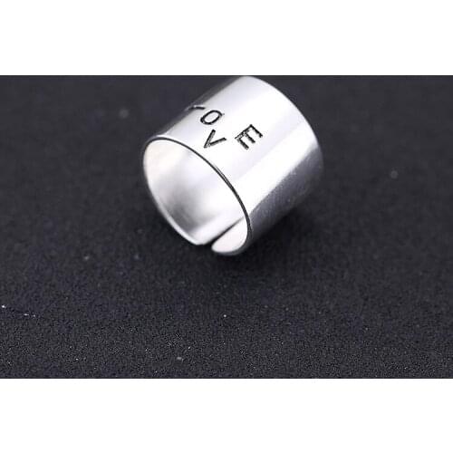 Trendy Personality Punk LOVE Letter Rings For Women Men Lady Girls Resizable Size Rings Party Jewelry Charm Gifts 2021