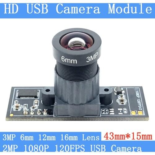 6mm 16mm Lens 2MP Small Angle 60° USB Camera Module OV2710 1080P HD MJPEG 120FPS High Speed Linux UVC Webcam Surveillance camera