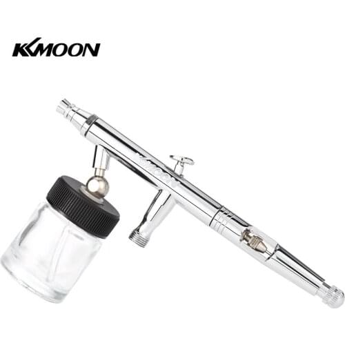 Dual-Action Airbrush Kit Set for Art Craft Painting Auto Paint Hobby Air Brush Nail 0.5mm 22cc + 10PCS Airbrush Glass Bottles