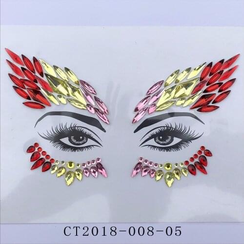 New Acrylic Resin Drill Stick Bindi Sticker Handpicked Bohemia And Tribal Style Face And Eye Jewels Forehead stage Decor Sticker