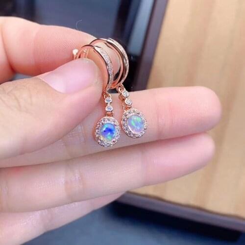 New Arrival Real and NaturalOpal Earring Natural And Real 925 sterling silver Opal Earring