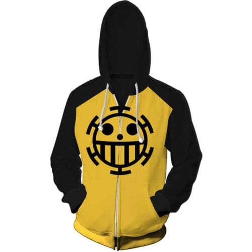 Fans Wear 3d Printed One Piece Sweatshirt Trafalgar Law Cosplay Hooded Sweatshirts Men Hoodie Jacket