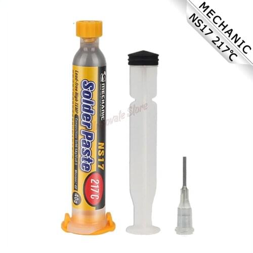 Solder Paste MECHANIC NS17 217℃ Lead-Free High Temperature PCB Patch Mud Repair Planting Tin Syringe Solder Paste