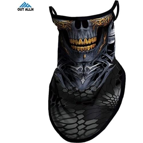 Skull Half Mask Balaclava Tactical Foulard Punisher Neck Gaiter Cagoule Motocycle Face Cover Paisley Headband Earloop Women Men