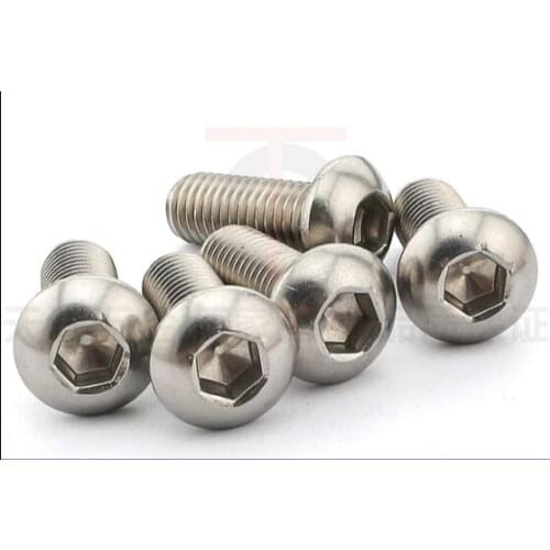 50pcs Stainless steel round head hex socket screws M6*8/10/12/14/16/18/20/25 mm Round head bolts mushroom head bolt