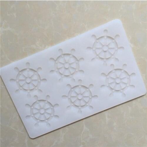 6 Cavity Steering Wheel Silicone Insert Mode Fondant Mold DIY Household Baking Mould XG816