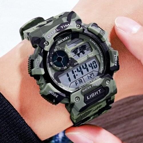 SKMEI 1723 Camouglage Mens Watch Sports Watches LED Digital Stopwatch Waterproof Wristwatches For Men Relogio Masculino